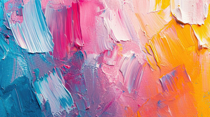 Painting close up of colorful abstract brushstrokes as background texture - obrazy, fototapety, plakaty