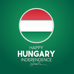 Happy Hungary Independence Day celebration on 15th March. National holiday day of Hungary waving flags. Vector template for banner, greeting card, poster with backgrounds. Vector illustration.