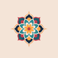 Arabic colorful seamless pattern Moroccan mandala style monoline Asian style Arabian style pattern vector pack design v9 - obrazy, fototapety, plakaty