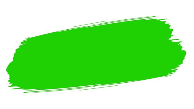 Abstract painting brush stroke shape washing on green screen for blue background in 4k animation	