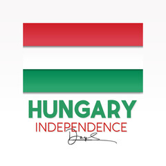 Happy Hungary Independence Day celebration on 15th March. National holiday day of Hungary waving flags. Vector template for banner, greeting card, poster with backgrounds. Vector illustration.