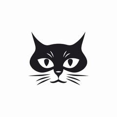 illustration of a adorable cute cat face for logo sign symbol sticker or any purpose vector v2