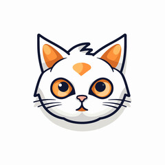 illustration of a adorable cute cat face for logo sign symbol sticker or any purpose vector