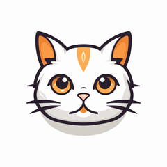 illustration of a adorable cute cat face vector