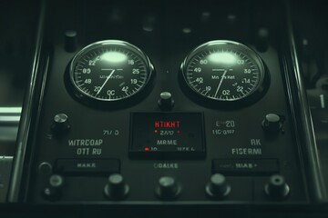 retro analog device for industry and scientific research and measurements, object closeup, concept of retro futurism electronics