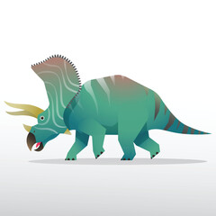 Ceratopsians dinosaurs gradient vector illustrations