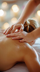 Close-up of a woman having a massage in a spa centre