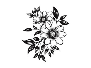 Beautiful minimalist flower illustration art.