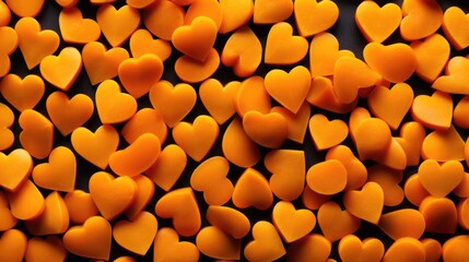 Tangerine Hearts as a background - obrazy, fototapety, plakaty