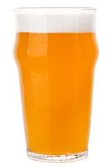 NEIPA ale in nonic pint glass isolated on white - obrazy, fototapety, plakaty