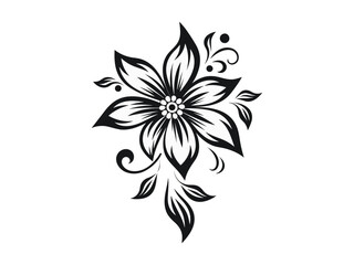 Beautiful minimalist flower illustration art.