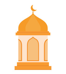 Simple Flat Yellow Ramadan Mosque Illustration