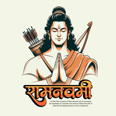Shri Ram Navami Happy Ram Navami Social media Post template banner - obrazy, fototapety, plakaty
