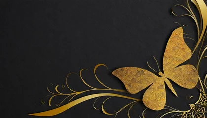 Foto auf Acrylglas Schmetterlinge im Grunge gold butterfly with background with space for text