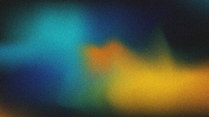 Obraz premium Abstract color gradient background grainy orange blue yellow white noise texture.