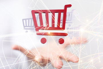 Shopping Cart Flat Design E-Commerce Icon