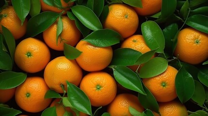 Fresh organic mandarin oranges, tangerine fruits, top view - obrazy, fototapety, plakaty