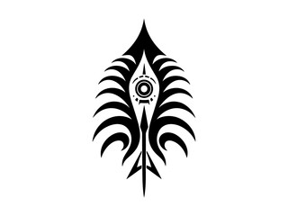 Obraz premium Minimalist tribal vector. Black and white color.