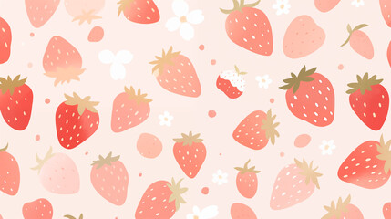 いちごの可愛いピンクの壁紙素材