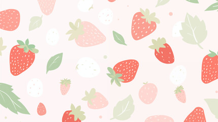 いちごの可愛いピンクの壁紙素材