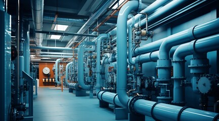 a large pipes in a factory