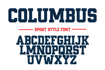Classic college font. Vintage sport font in american style for football, baseball or basketball logos and t-shirt. Athletic department typeface, varsity style font. Vector
