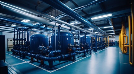 Fototapeta premium a large factory with pipes and tanks