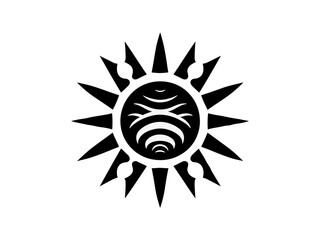 Minimalist tribal vector. Black and white color.