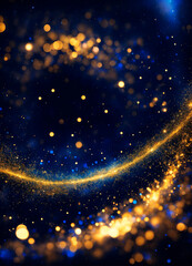 Obraz premium golden sparkles on a dark background, abstraction. Selective focus.