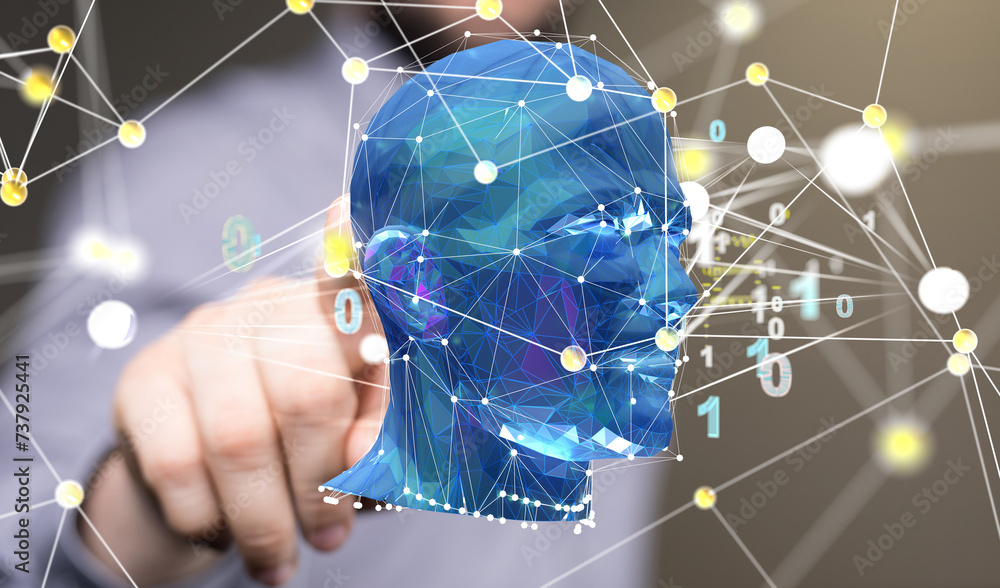 Poster robot ai ai Technology and engineering concept