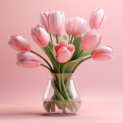 a vase with pink flowers