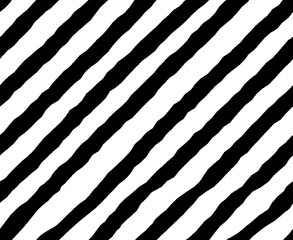 Abstract hand drawn seamless vector pattern with dashed lines, stripes. Striped texture. Simple repeating ornament with lines. Black and white doodle pattern background. - obrazy, fototapety, plakaty