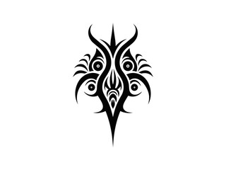 Obraz premium Minimalist tribal vector. Black and white color.