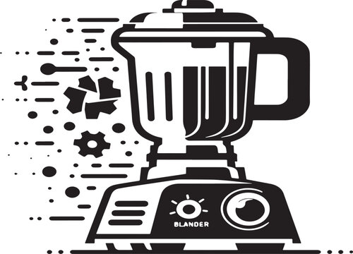  Blender Craft - Silhouette of blander - Black and White Illustration