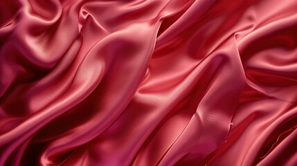 Luxurious red satin with elegant waves, creating a sense of romance and opulence. Ideal for fashion, romance, or luxury themes