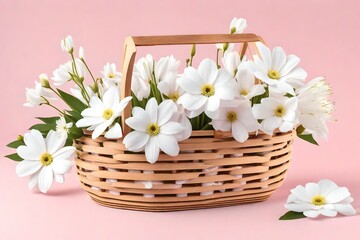 Fototapeta na wymiar pink lily in a basket