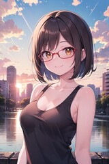 Jeune femme en débardeur