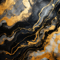 Gold and black marble art pattern
