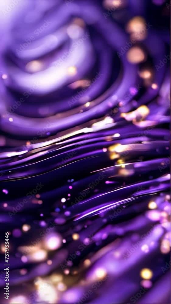 Poster purple abstract vertical motion background with shining stars lights. the endless whirling of lights