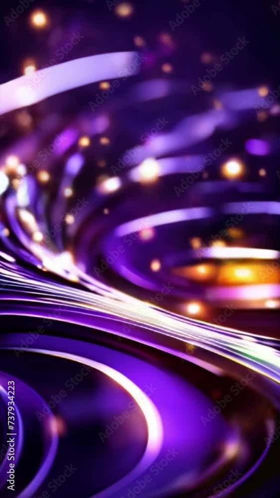 Poster purple abstract vertical background with shining stars lights. the endless whirling of lights in out