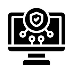 cyber security glyph icon