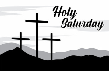 Happy Holy Saturday with cross