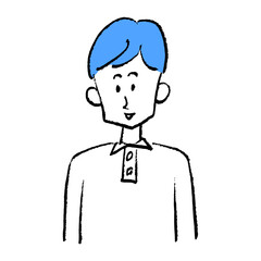 正面を向く青年