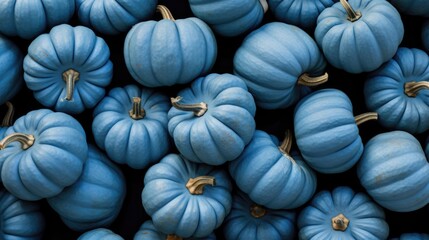  The background of many pumpkins is in Arctic Blue color. - obrazy, fototapety, plakaty