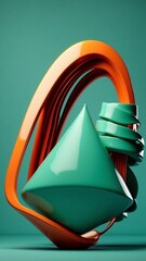 Vertical Illustration of Abstract geometric shapes. hard body shape perfect for design. Ai-generated.