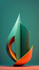 Vertical Illustration of Abstract geometric shapes. hard body shape perfect for design. Ai-generated.