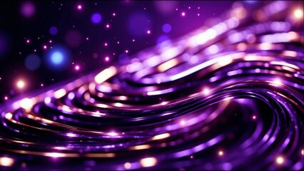 Purple abstract motion background with shining stars lights. The endless whirling of lights in outer space.	