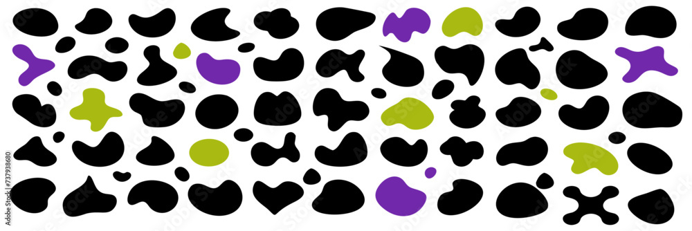 Poster set of blob shapes. organic blobs set. modern abstract organic shapes collection. vector design elem