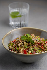 Tabbouleh salad with quinoa, parsley and mint .quinoa salad