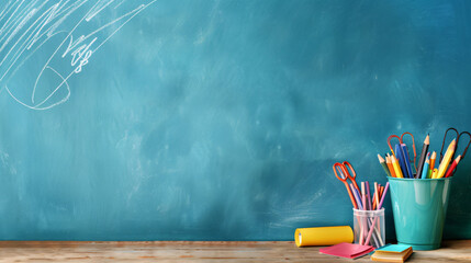 Background blue chalkboard - Powered by Adobe